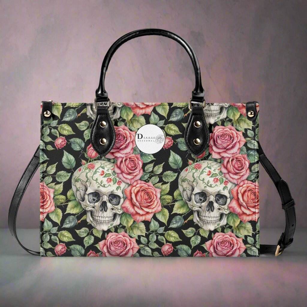 Pink Skulls Luxury Women's Leather Handbag - DeRose Seasonal