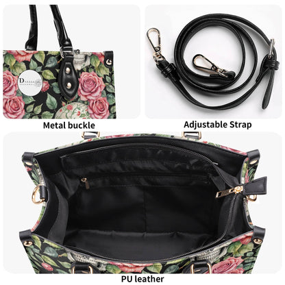 Pink Skulls Luxury Women's Leather Handbag - DeRose Seasonal