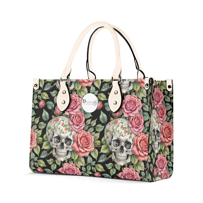 Pink Skulls Luxury Women's Leather Handbag - DeRose Seasonal