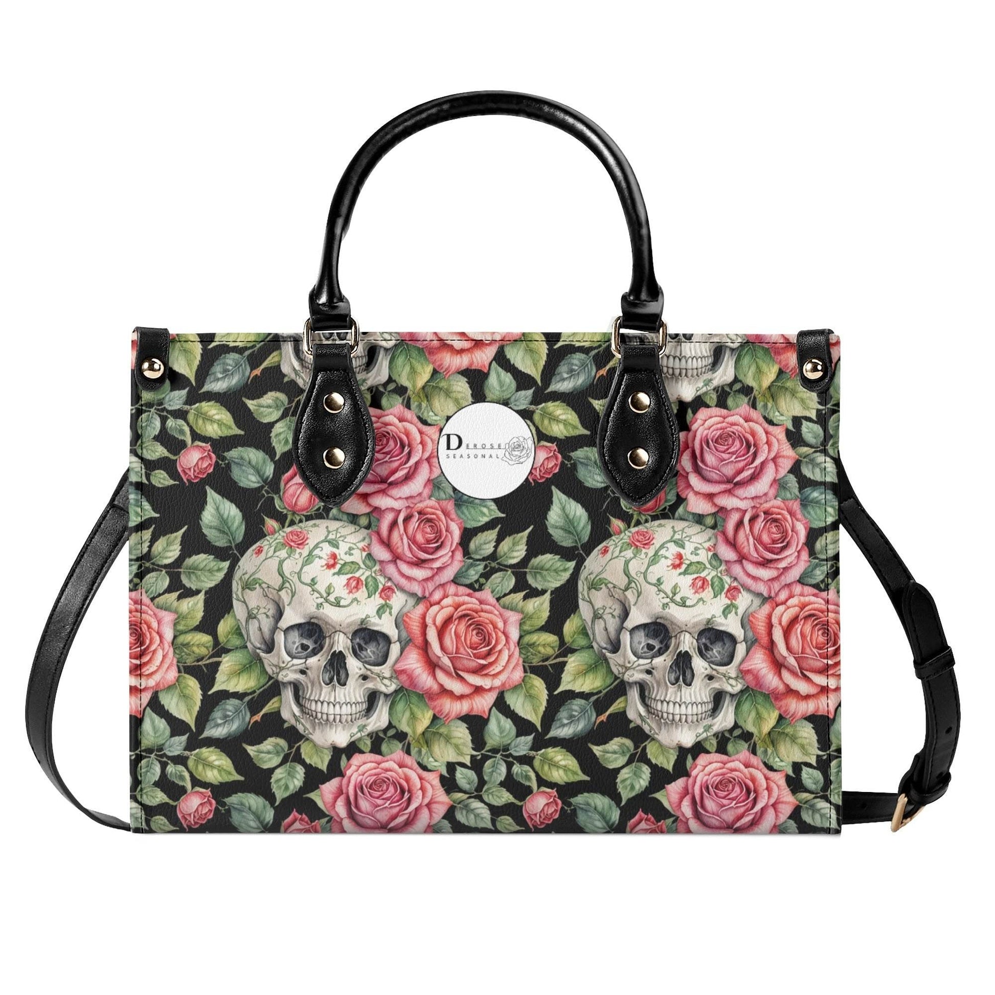 Pink Skulls Luxury Women's Leather Handbag - DeRose Seasonal