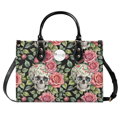 Pink Skulls Luxury Women's Leather Handbag - DeRose Seasonal