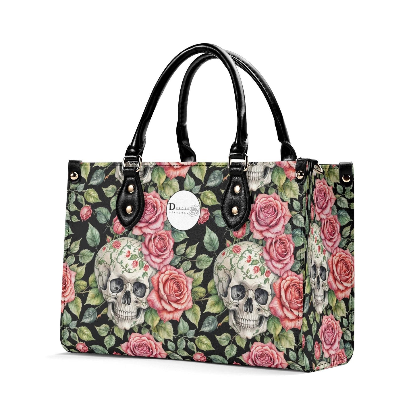Pink Skulls Luxury Women's Leather Handbag - DeRose Seasonal
