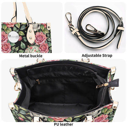 Pink Skulls Luxury Women's Leather Handbag - DeRose Seasonal