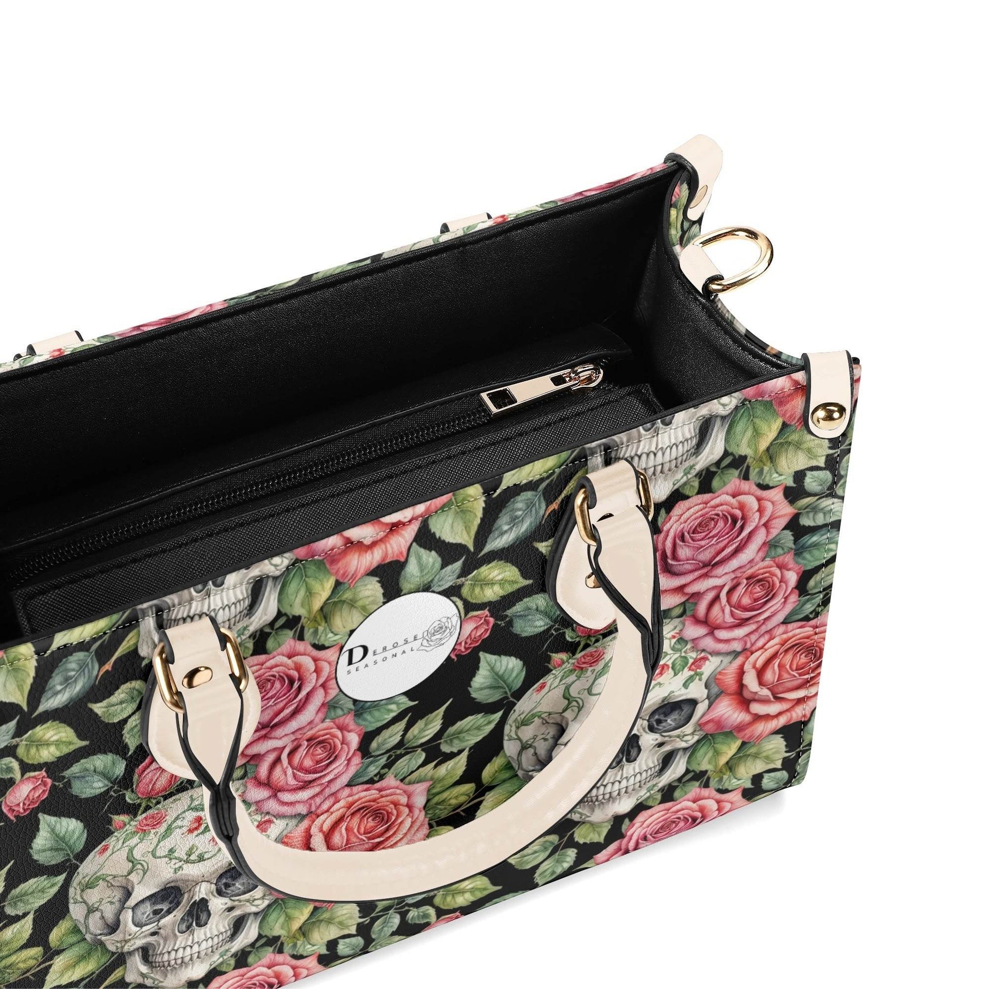 Pink Skulls Luxury Women's Leather Handbag - DeRose Seasonal