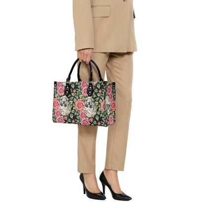Pink Skulls Luxury Women's Leather Handbag - DeRose Seasonal