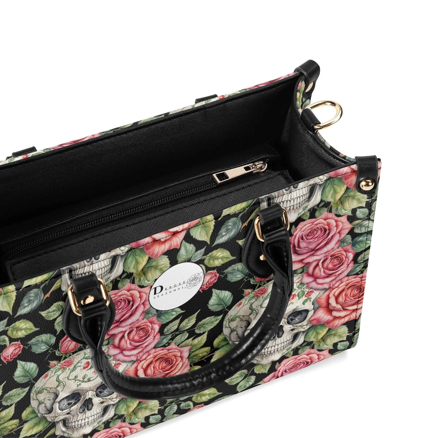 Pink Skulls Luxury Women's Leather Handbag - DeRose Seasonal