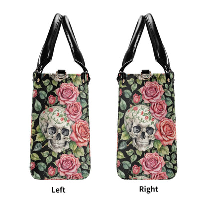 Pink Skulls Luxury Women's Leather Handbag - DeRose Seasonal