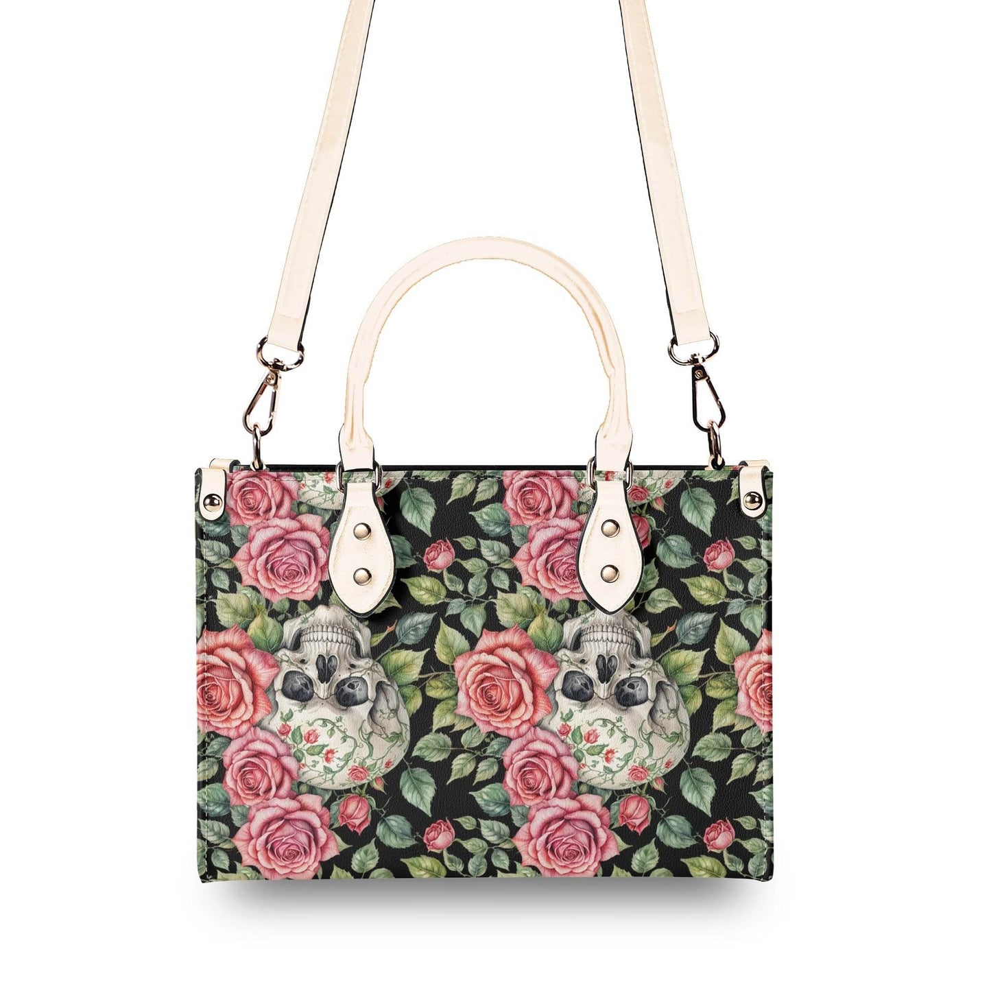 Pink Skulls Luxury Women's Leather Handbag - DeRose Seasonal