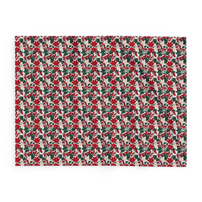 Red and White Poinsettia Arctic Fleece Blanket - 3 sizes - DeRose Seasonal