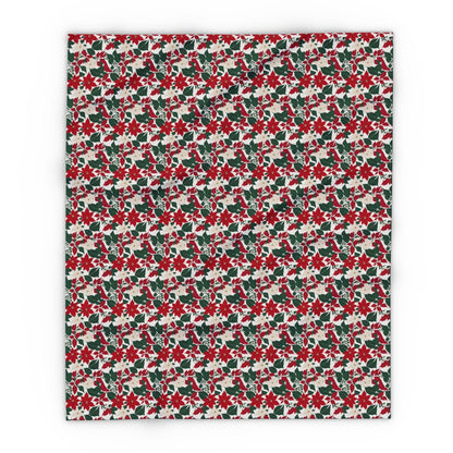 Red and White Poinsettia Arctic Fleece Blanket - 3 sizes - DeRose Seasonal