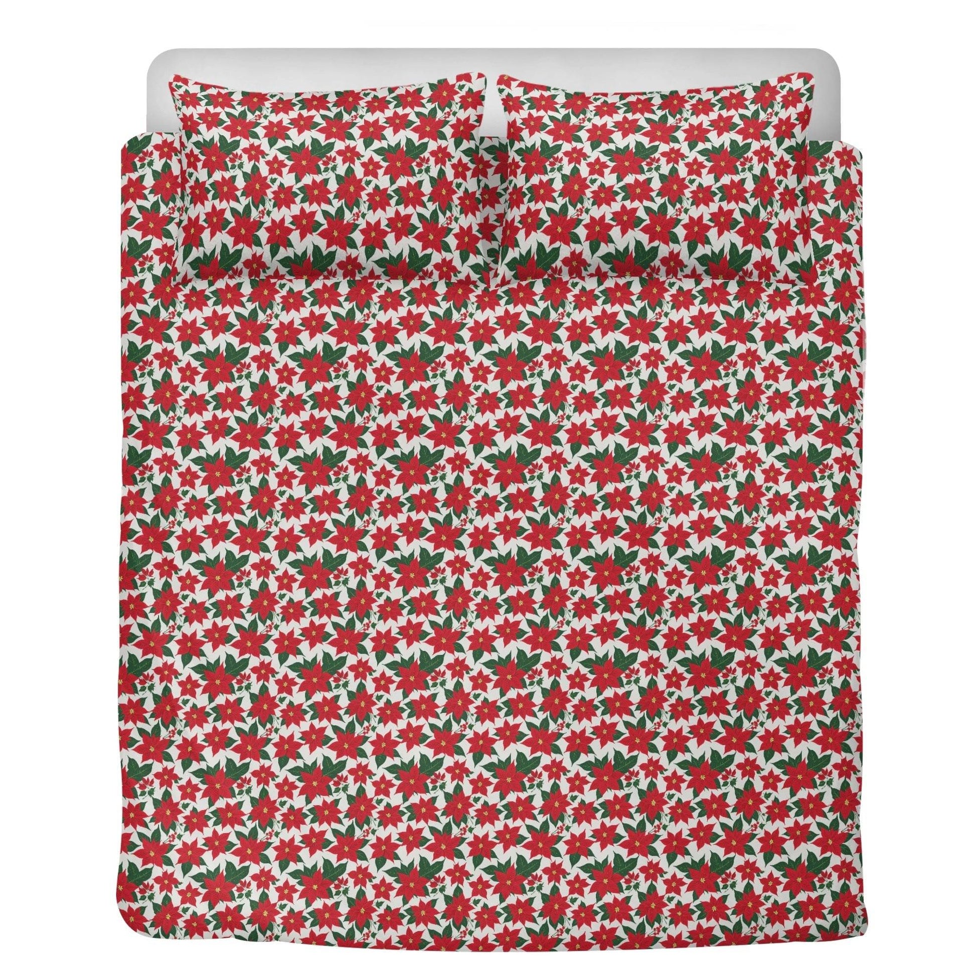 Poinsettia Floral 3 Pcs Beddings - DeRose Seasonal