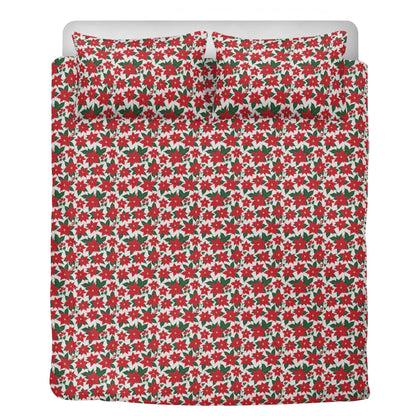 Poinsettia Floral 3 Pcs Beddings - DeRose Seasonal