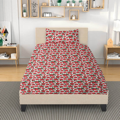 Poinsettia Floral 3 Pcs Beddings - DeRose Seasonal