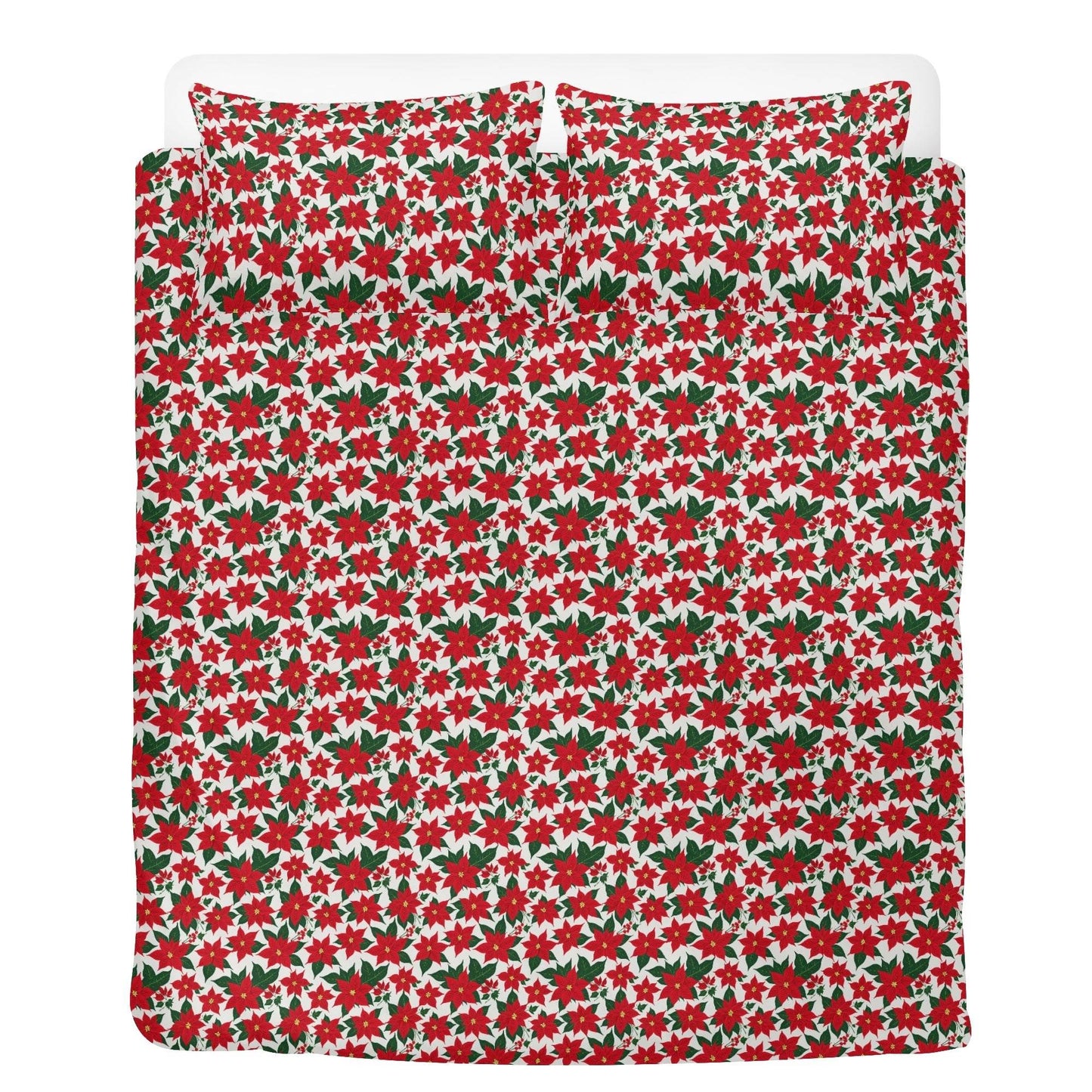 Poinsettia Floral 3 Pcs Beddings - DeRose Seasonal