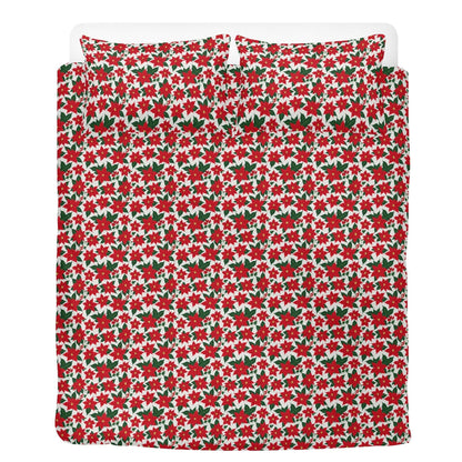 Poinsettia Floral 3 Pcs Beddings - DeRose Seasonal