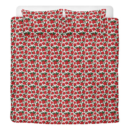 Poinsettia Floral 3 Pcs Beddings - DeRose Seasonal