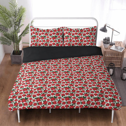 Poinsettia Floral 3 Pcs Beddings - DeRose Seasonal