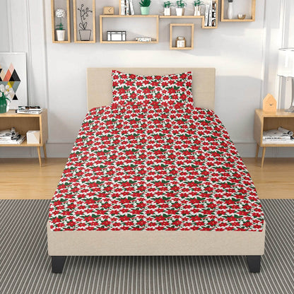 Poinsettia Floral 3 Pcs Beddings - DeRose Seasonal