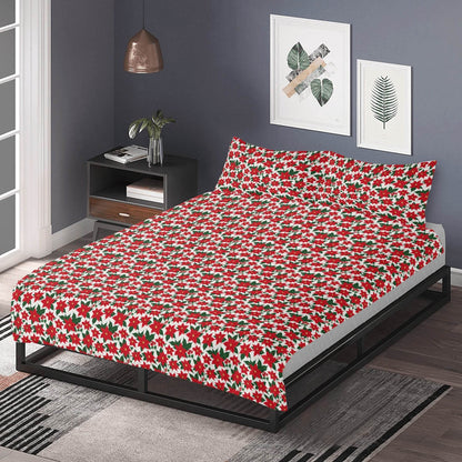 Poinsettia Floral 3 Pcs Beddings - DeRose Seasonal