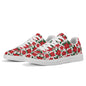 Poinsettia Floral Adult Lightweight Brand Low Top Leather Shoes - DeRose Seasonal