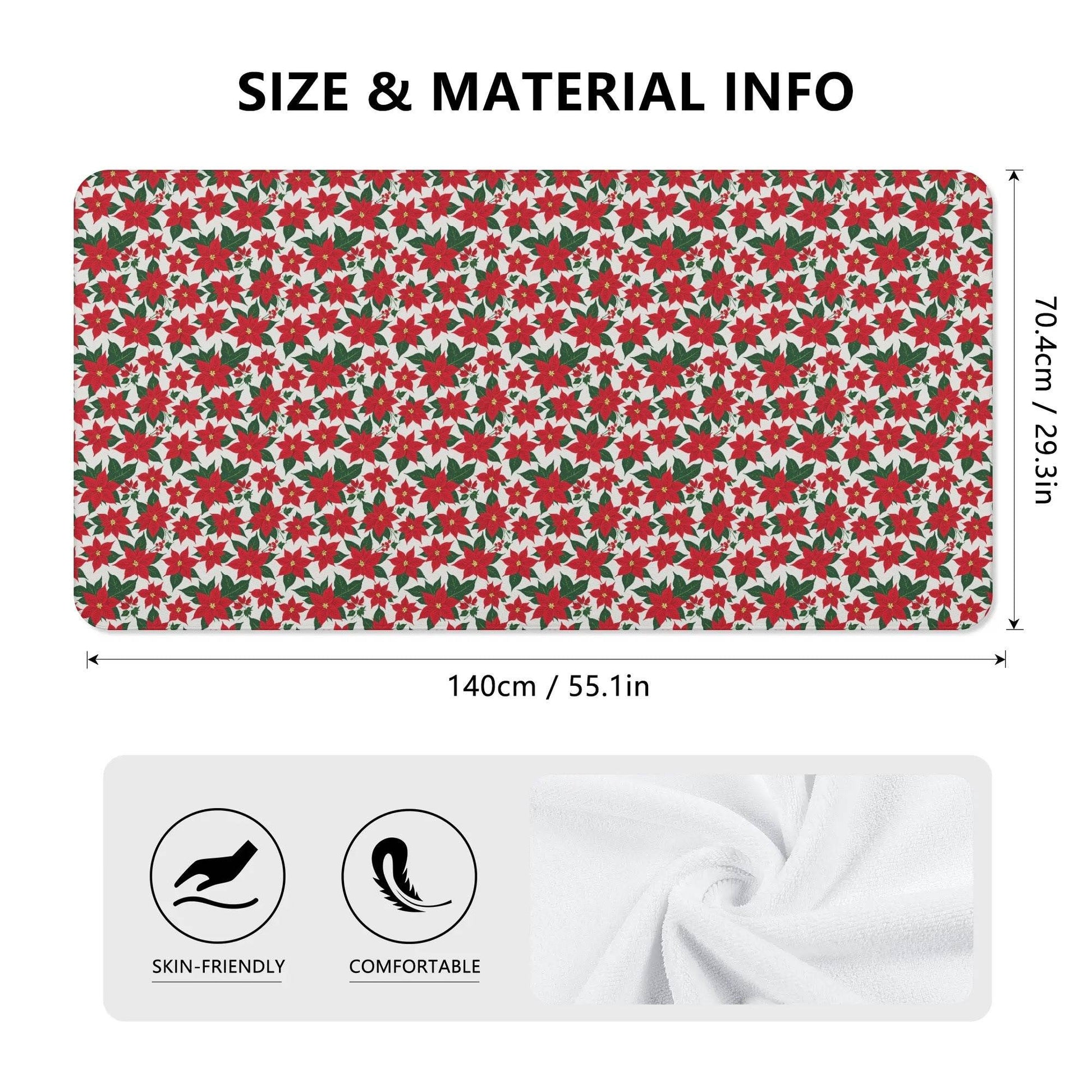 Poinsettia Floral Bath Towel - DeRose Seasonal