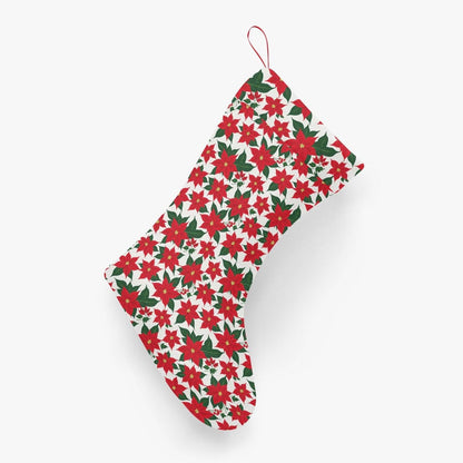 Poinsettia Floral Christmas Santa Stockings - BUY ONE GET ONE FREE -BOGO - DeRose Seasonal