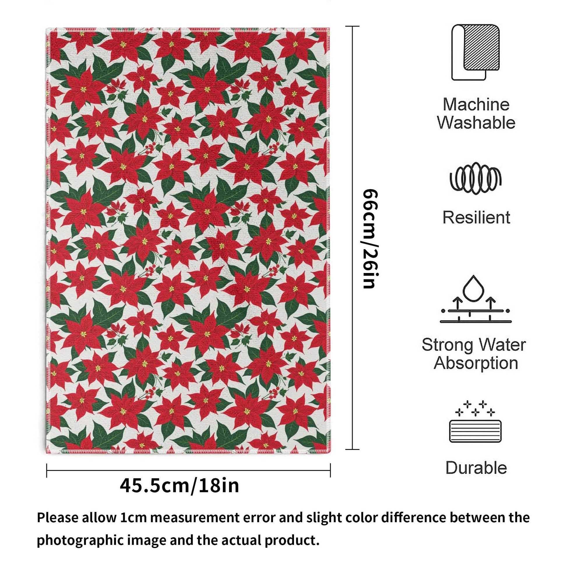 Poinsettia Floral Hand Towels (6 Pcs) - DeRose Seasonal