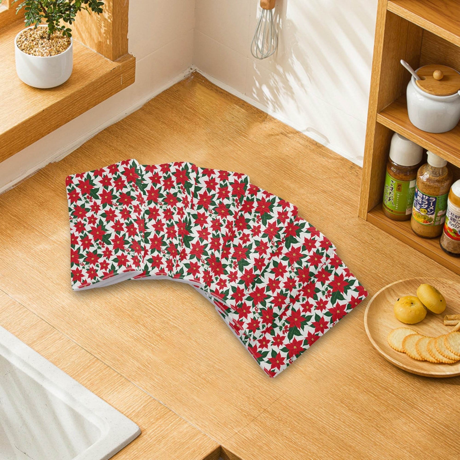 Poinsettia Floral Hand Towels (6 Pcs) - DeRose Seasonal
