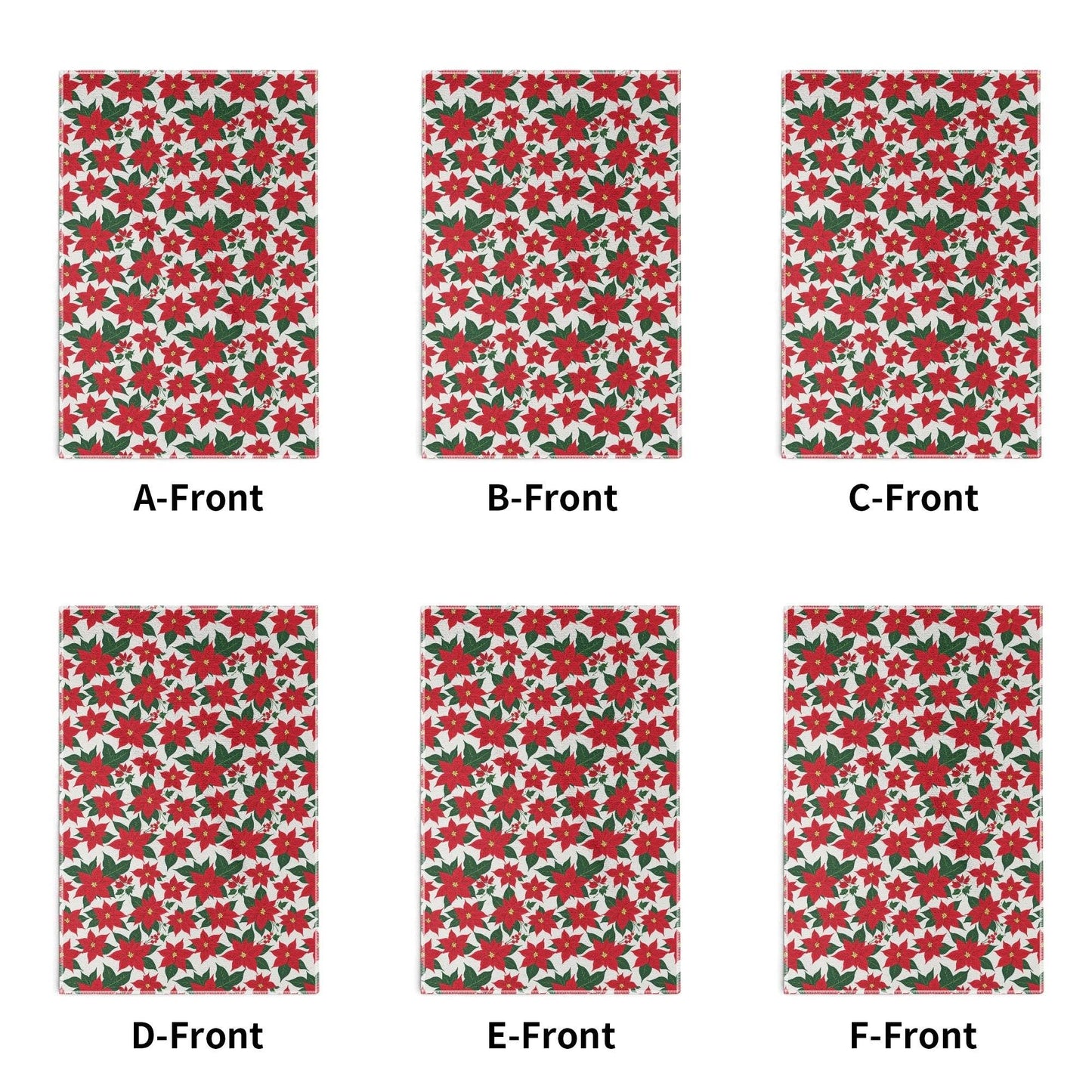 Poinsettia Floral Hand Towels (6 Pcs) - DeRose Seasonal