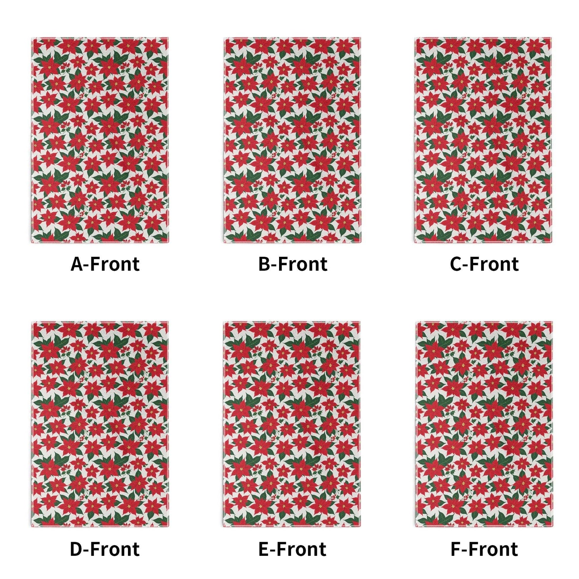 Poinsettia Floral Hand Towels (6 Pcs) - DeRose Seasonal