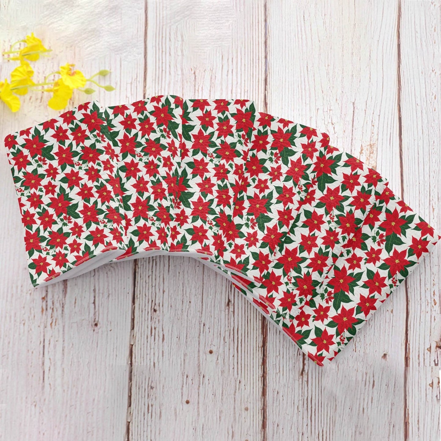 Poinsettia Floral Hand Towels (6 Pcs) - DeRose Seasonal