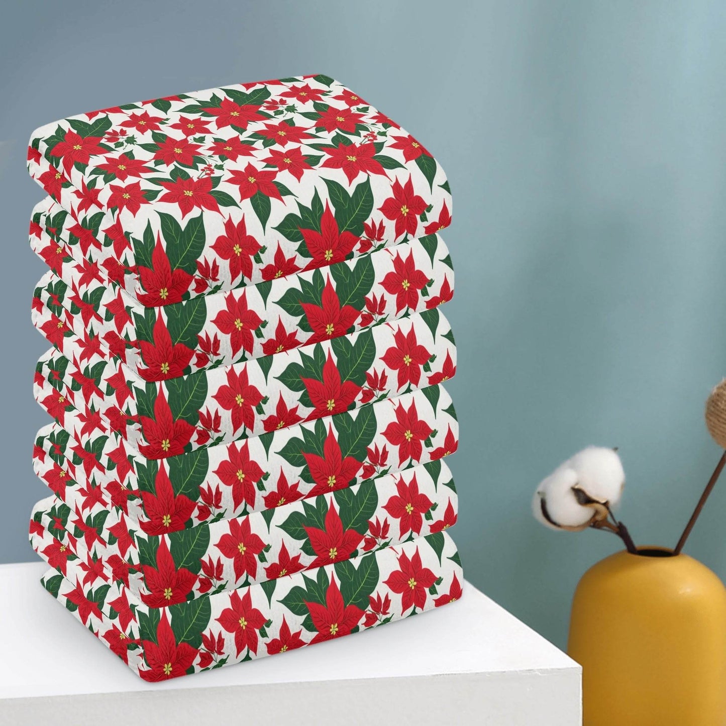 Poinsettia Floral Hand Towels (6 Pcs) - DeRose Seasonal