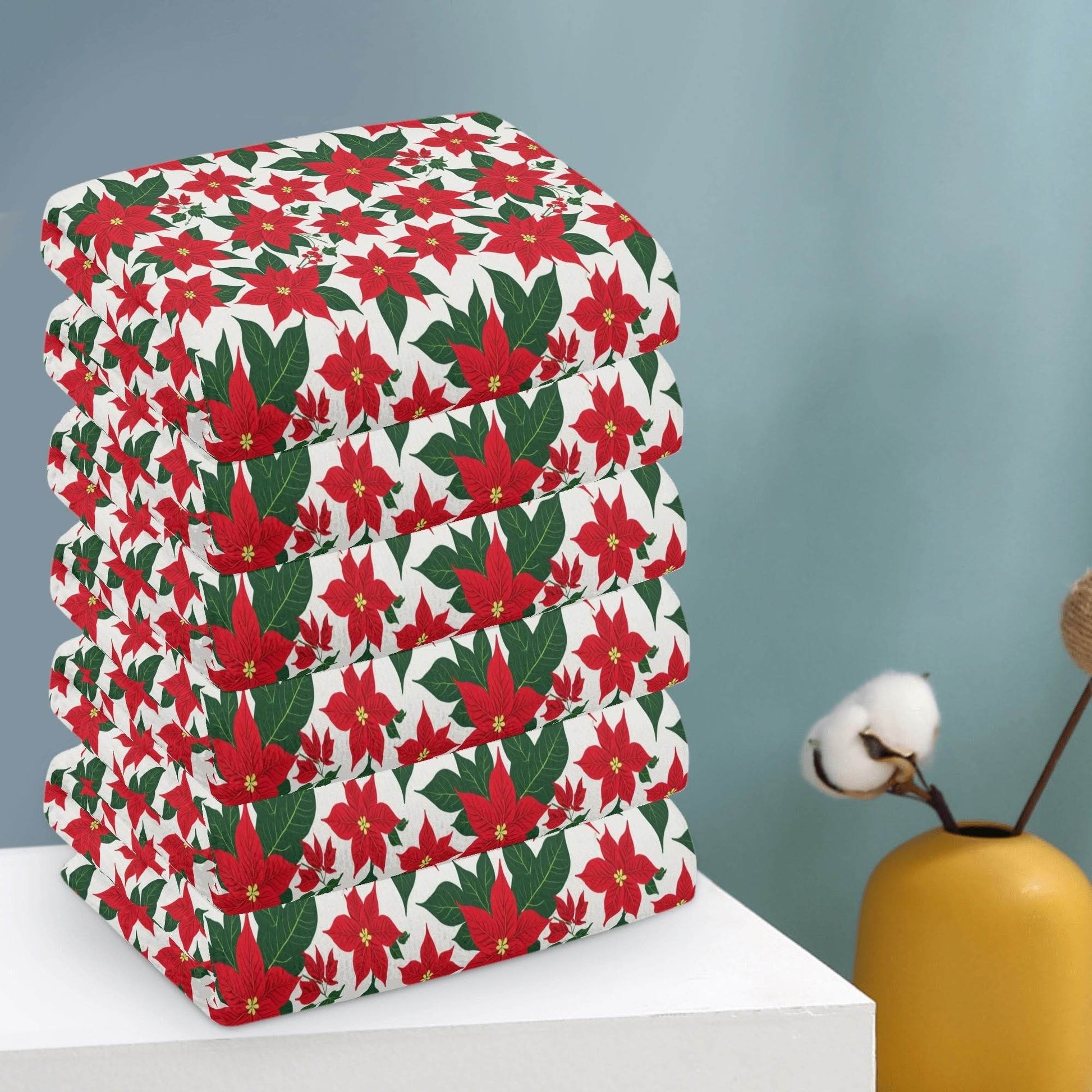 Poinsettia Floral Hand Towels (6 Pcs) - DeRose Seasonal