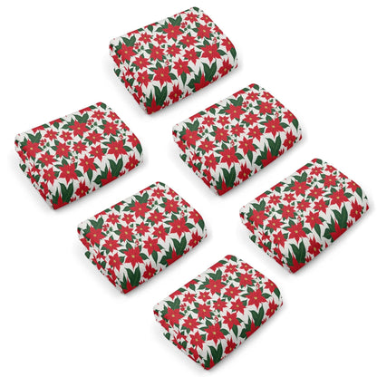 Poinsettia Floral Hand Towels (6 Pcs) - DeRose Seasonal