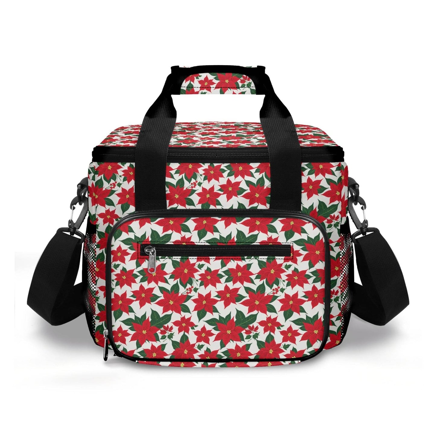 Poinsettia Floral Insulated Leakproof Cooler Bag Lunch Box - DeRose Seasonal