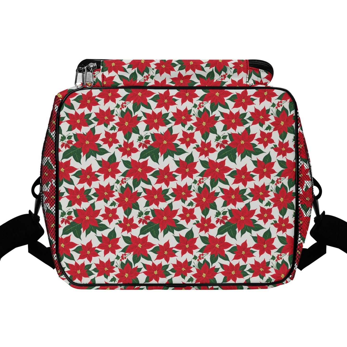 Poinsettia Floral Insulated Leakproof Cooler Bag Lunch Box - DeRose Seasonal