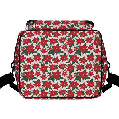 Poinsettia Floral Insulated Leakproof Cooler Bag Lunch Box - DeRose Seasonal