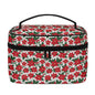 Poinsettia Floral Leather Cosmetic Bag - DeRose Seasonal