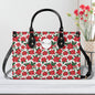 Poinsettia Floral Luxury Women Leather Handbag (3 sizes) - DeRose Seasonal