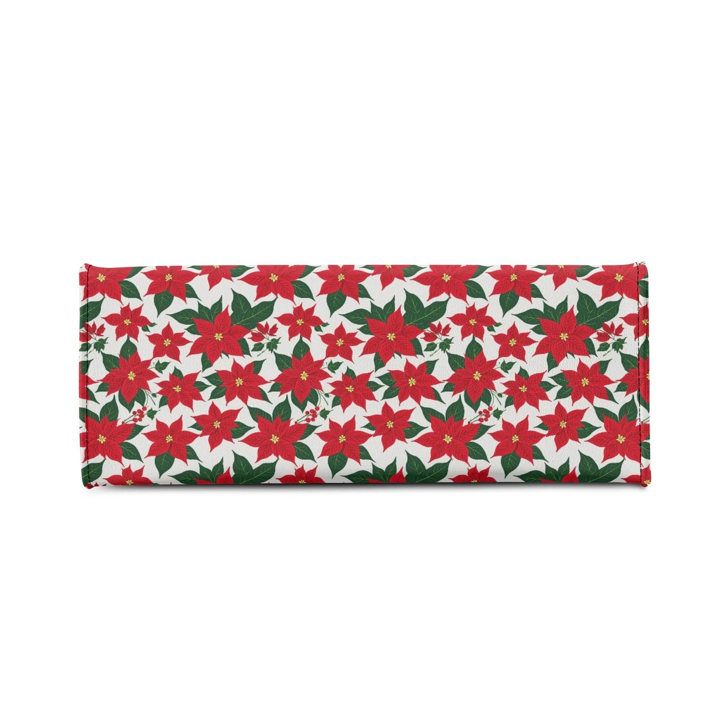 Poinsettia Floral Luxury Women Leather Handbag (3 sizes) - DeRose Seasonal