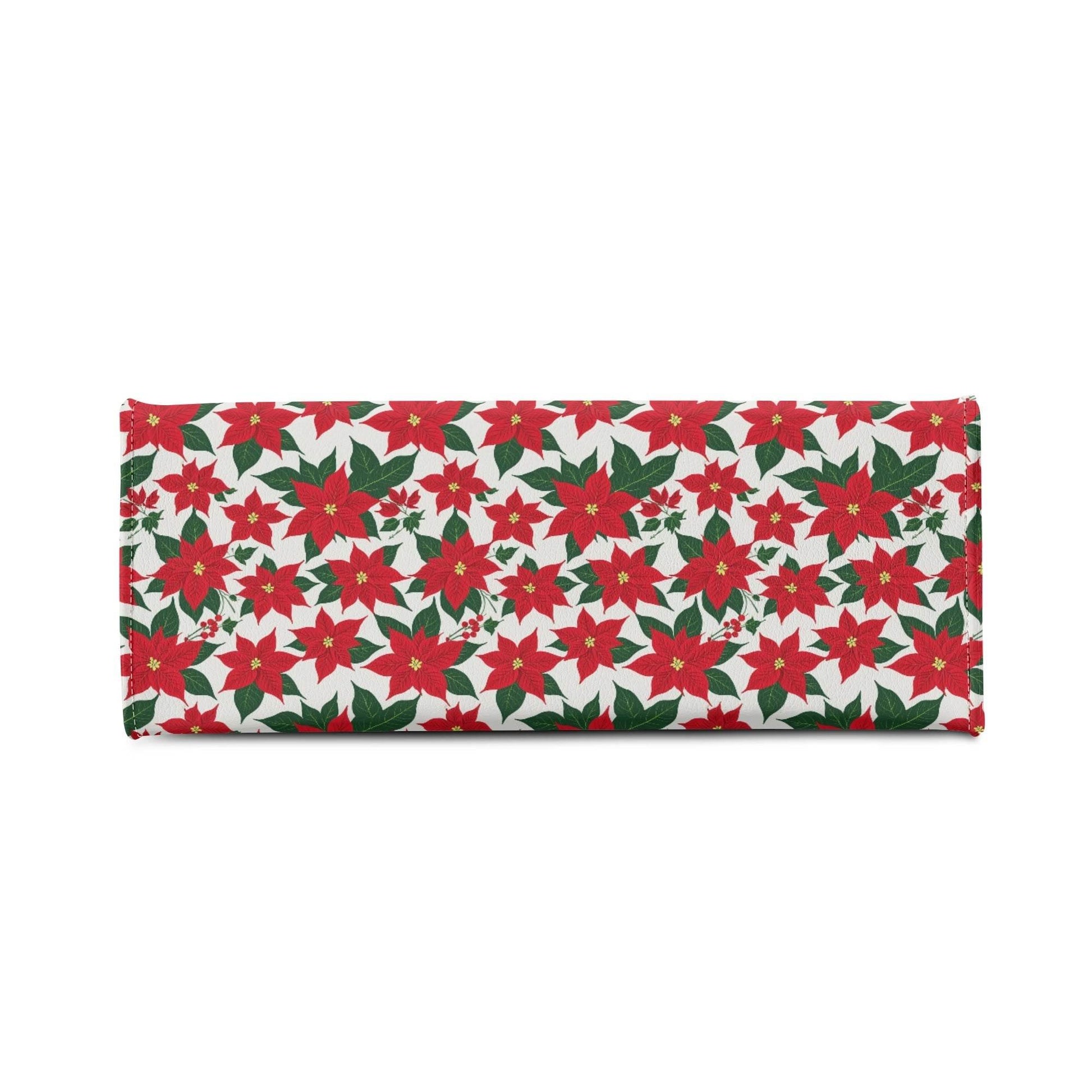 Poinsettia Floral Luxury Women Leather Handbag (3 sizes) - DeRose Seasonal