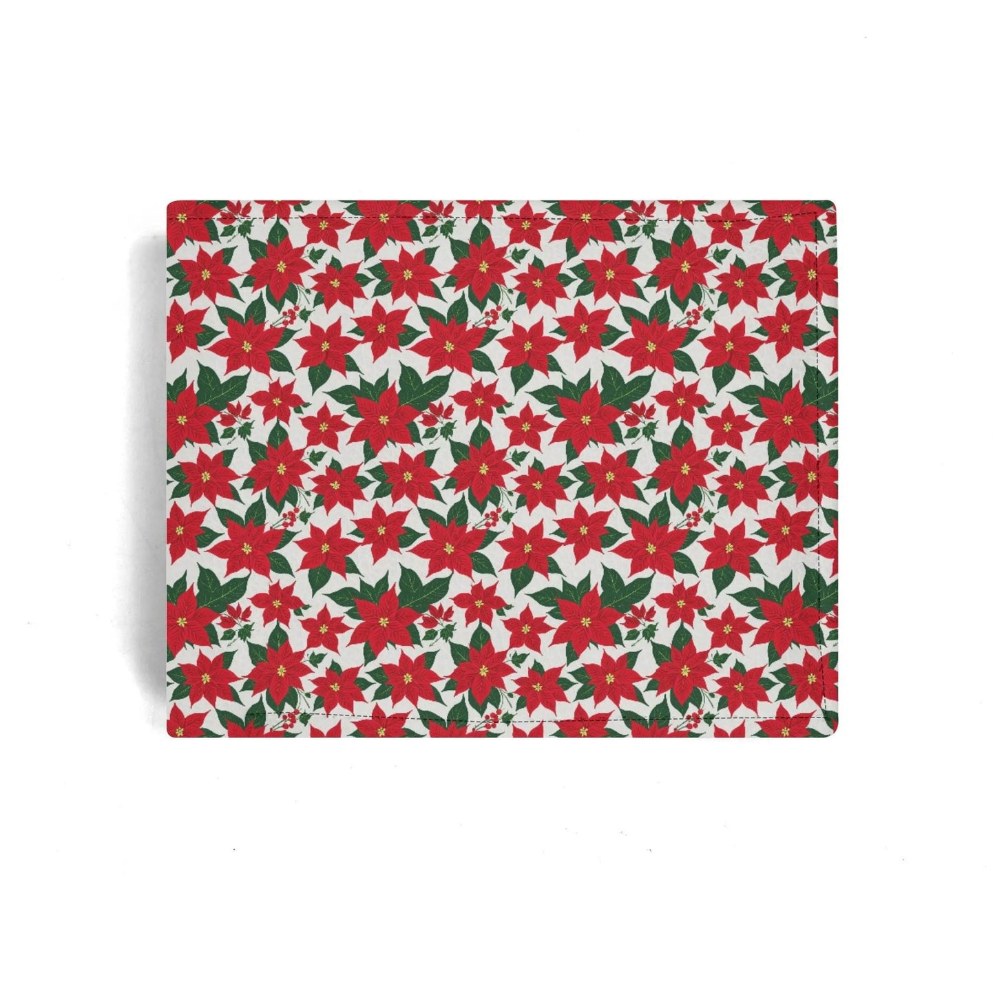 Poinsettia Floral Men's Minimalist Leather Folded Wallet - DeRose Seasonal