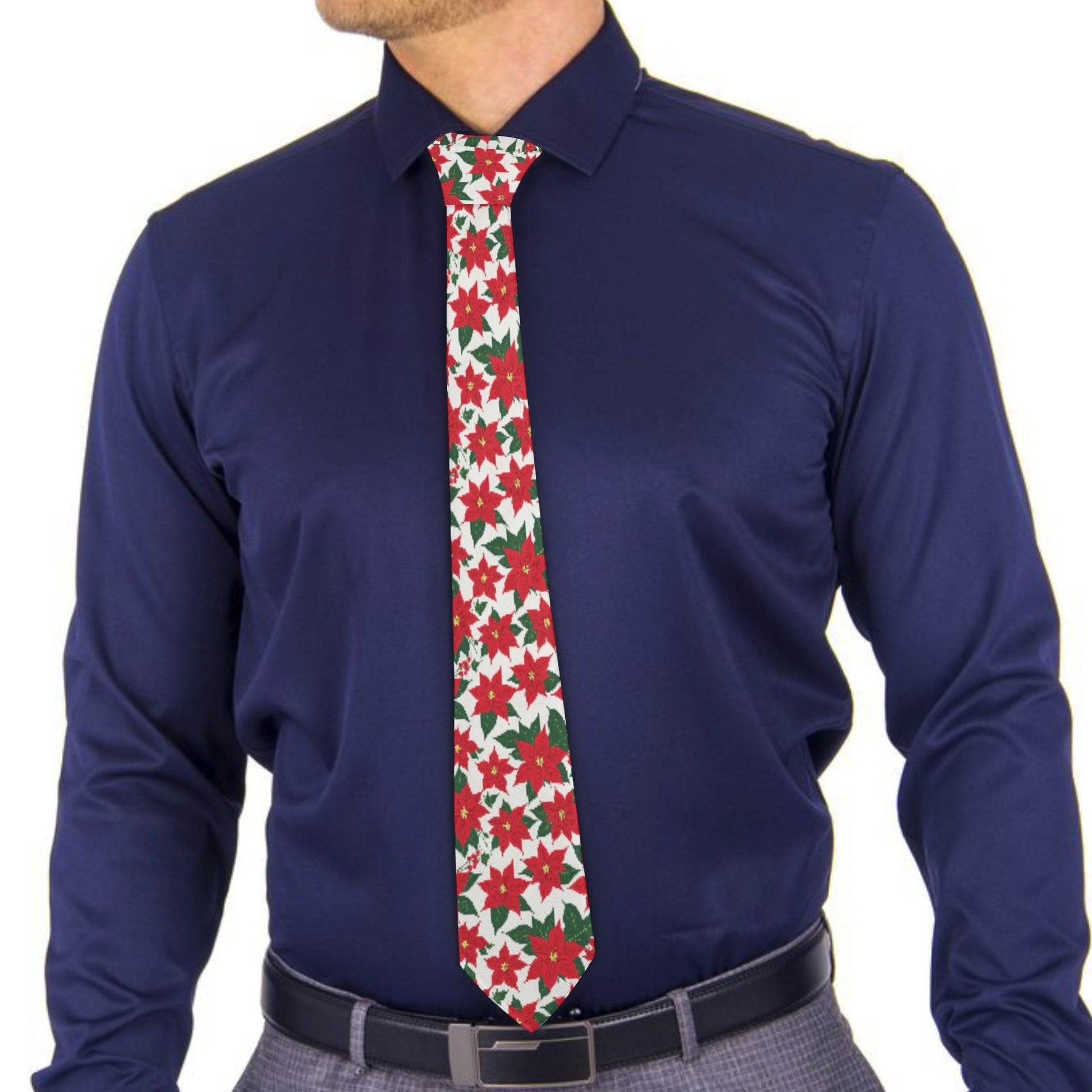 Poinsettia Floral Necktie - DeRose Seasonal