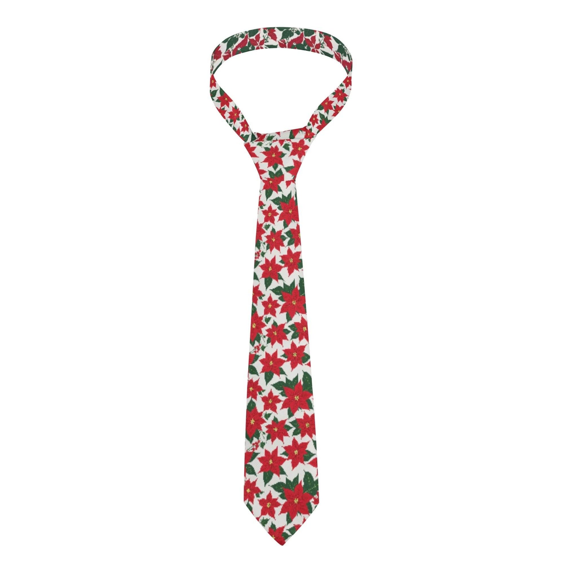 Poinsettia Floral Necktie - DeRose Seasonal