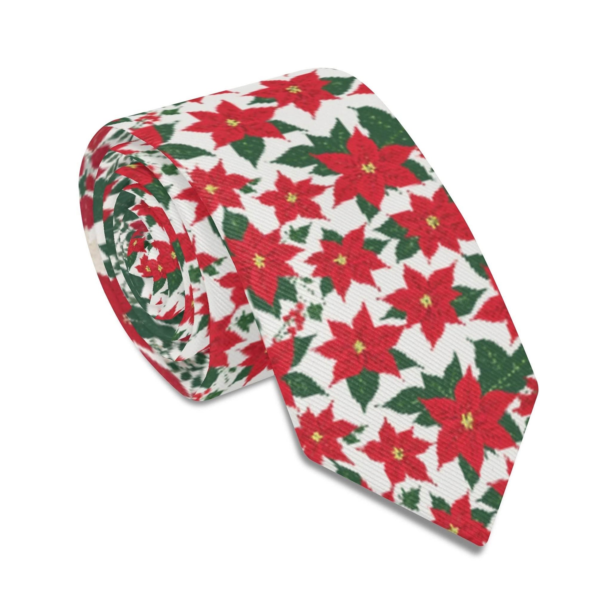Poinsettia Floral Necktie - DeRose Seasonal