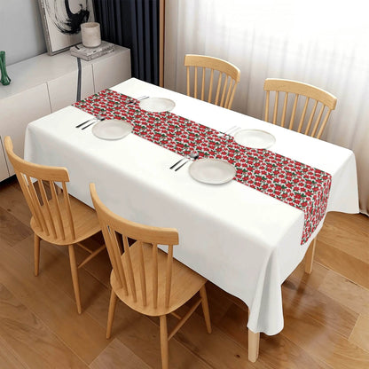Poinsettia Floral Polyester Table Runner - DeRose Seasonal
