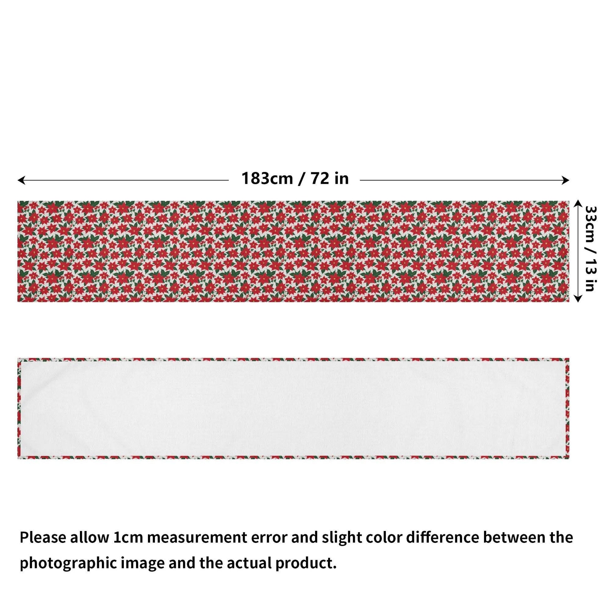 Poinsettia Floral Polyester Table Runner - DeRose Seasonal