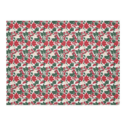 Poinsettia Floral Polyester Tablecloth Polyester Tablecloth 70"x 52" DeRose Seasonal