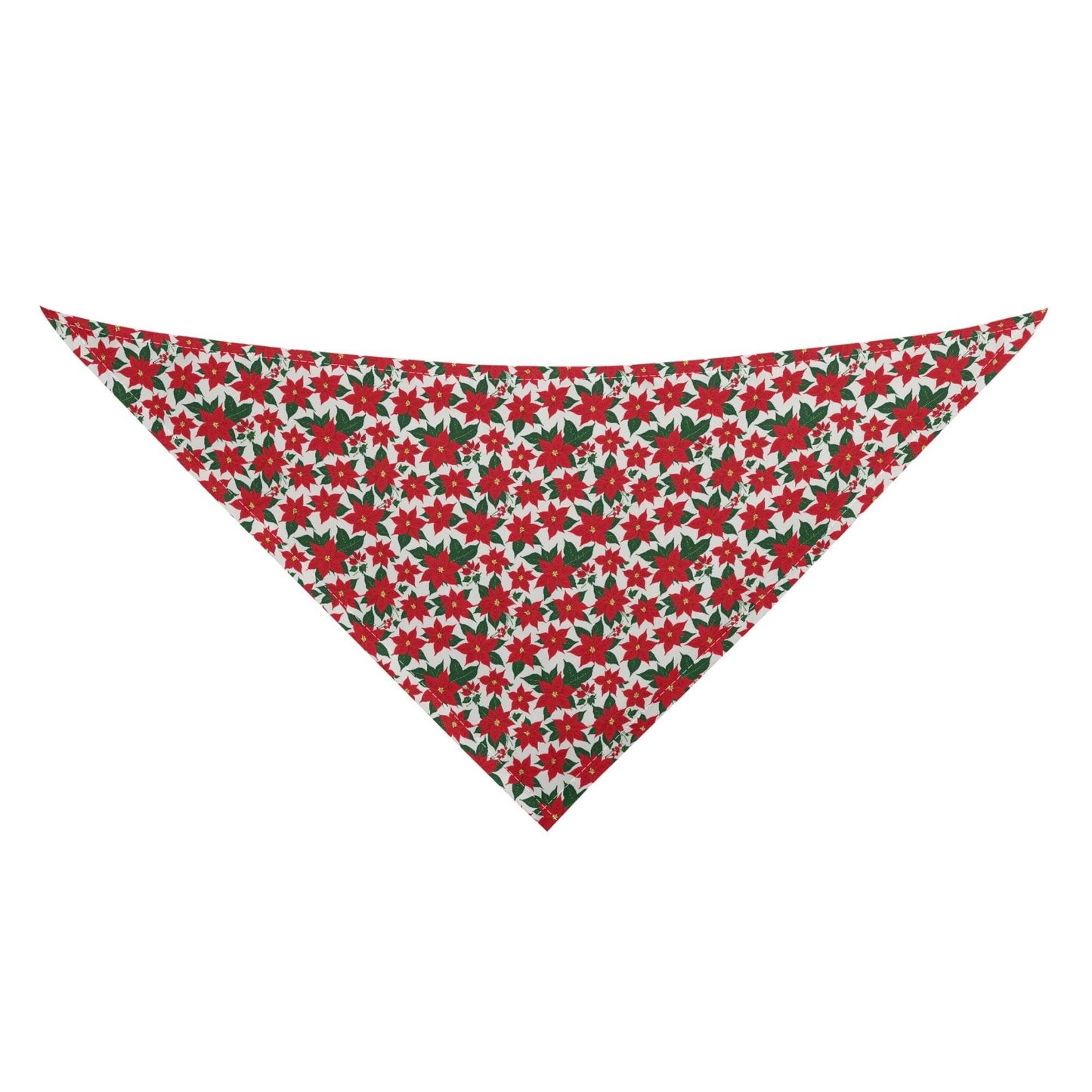 Poinsettia Floral Scarf Pet Adjustable Bandanas for Dogs Cats - DeRose Seasonal