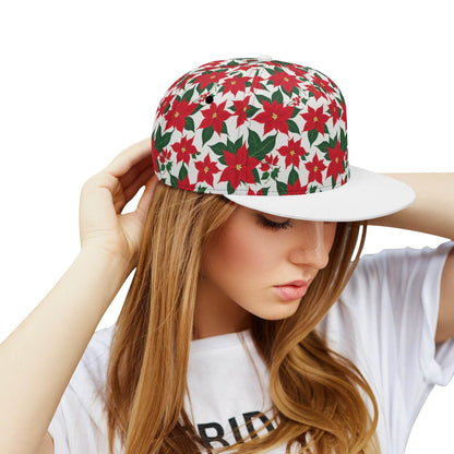 Poinsettia Floral Unisex Classic Snapbacks - DeRose Seasonal
